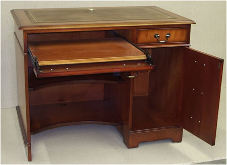 Single Pedestal Computer Desk with Open Cupboard